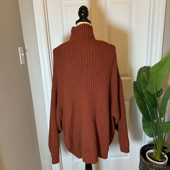Free People Chunky Burnt Orange Sweater M - Picture 3 of 5